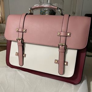 NEW ECOSUSI Pink Sombre Vintage Briefcase